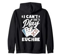 Non Posso Devo Giocare a Euchre Felpa con Cappuccio