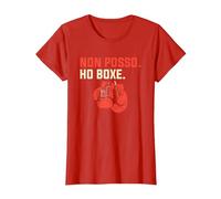 Non Posso Ho Boxe Maglietta, Donna, Rosso, L