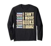 Non Posso Ho dei Libri da Sistemare Ironico Maglia a Manica