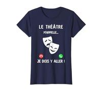 Non Posso Ho Teatro Maglietta, Donna, Navy, 3XL