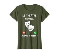 Non Posso Ho Teatro Maglietta, Donna, Oliva, XXL