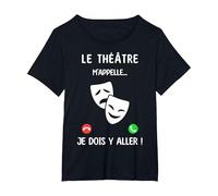 Non Posso Ho Teatro Maglietta, Donna Plus-Size, Nero, 3X