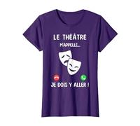 Non Posso Ho Teatro Maglietta, Donna, Viola, XXL