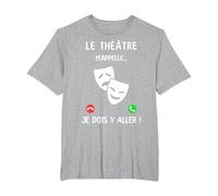 Non Posso Ho Teatro Maglietta, Uomo Taglie Grandi, Grigio Melange, 4X Tall