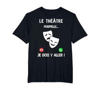Non Posso Ho Teatro Maglietta, Uomo Taglie Grandi, Nero, 6X Tall