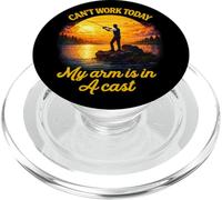 Non posso lavorare oggi Il mio braccio è immerso in un umorismo divertente sulla pesca a mosca PopSockets PopGrip per MagSafe