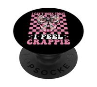Non posso lavorare oggi, mi sento Crappie Fish Crappie Fishing Girl PopSockets PopGrip Adesivo