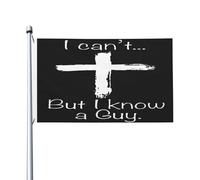Non posso, ma conosco un ragazzo Jesusfunny Christiancross Bandiera da giardino per tutte le stagioni Banner da giardino per decorazioni da giardino per esterni Bandiere stampate su entrambi i lati
