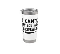 Non posso parlare, mio figlio ha una divertente partita di baseball per mamma Bicchiere termico in acciaio inox doppia parete