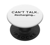 Non posso parlare ricaricando l"umorismo della batteria sociale introverso PopSockets PopGrip Adesivo