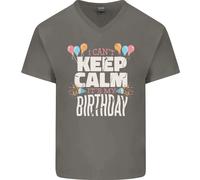 Non Posso Restare Calmo È Il Mio Compleanno Maglietta In Cotone A V Per Uomo