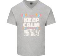 Non Posso Restare Calmo È Il Mio Compleanno Maglietta In Cotone A V Per Uomo