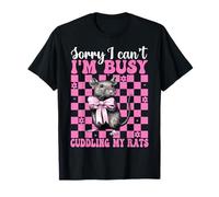 Non posso, sono occupato a coccolare i miei ratti Funny Rat Girl Mamma Mouse Maglietta