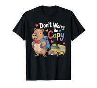 Non preoccuparti Be Capy Happy Capybara torna all'autista dello scuolabus Maglietta