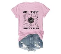 Non preoccupatevi, ich Habe einen Plan Shirt Keine Sorge, ich Habe einen Plan T-Shirt Divertente Shirt Unisex Manica Corta Camicette larghe, Colore: rosa., XXL
