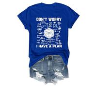 Non preoccupatevi, ich Habe einen Plan Shirt Keine Sorge, ich Habe einen Plan T-Shirt Divertente Shirt Unisex Manica Corta Camicette larghe, Blu, L