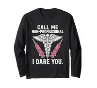 Non Professionale I Dare You Nurse Statement Graphic Maglia a Manica