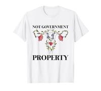 Non proprietà del governo Divertente utero Floreale Femminismo Umorismo Maglietta