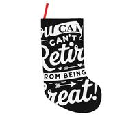 Non puoi andare in pensione dall'essere una grande calza natalizia stampata, calza natalizia grande da 18 pollici per bambini, decorazioni appese personalizzate per la famiglia, decorazioni e regal