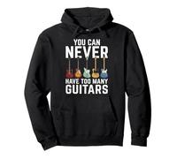 Non puoi mai Avere troppe Chitarre Rock n Roll Chitarrista Felpa con Cappuccio