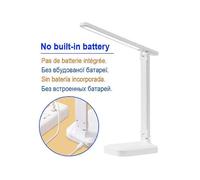 (Non ricaricabile, bianco) Lampada da tavolo con protezione per gli occhi, luce LED dimmerabile al tocco,