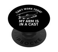 Non riesco a lavorare oggi, il mio braccio è in un cast - Pesca pescatori divertenti PopSockets PopGrip Adesivo
