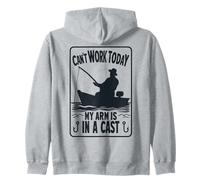 Non riesco a lavorare oggi, il mio braccio è in un pescatore di pescatori di cast Felpa con Cappuccio