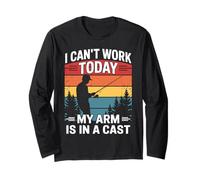Non riesco a lavorare oggi il mio braccio in un cast divertente pescatore pesca Maglia a Manica