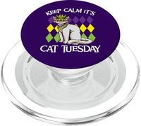 Non riesco a mantenere la calma È Cat Tuesday Funny Mardi Gras PopSockets PopGrip per MagSafe