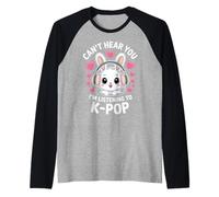 Non riesco a sentirti STO ascoltando K-Pop Lover Kawaii K-Pop Maglia con Maniche Raglan
