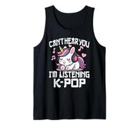 Non riesco a sentirti STO ascoltando KPOP Cute Unicorn K-Pop Kawaii Canotta