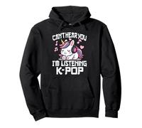 Non riesco a sentirti STO ascoltando KPOP Cute Unicorn K-Pop Kawaii Felpa con Cappuccio
