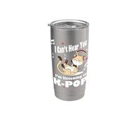Non riesco a sentirti Sto ascoltando KPOP Kawaii Cat & Hearts Bicchiere termico in acciaio inox doppia parete