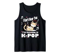 Non riesco a sentirti STO ascoltando KPOP Kawaii Cat & Hearts Canotta