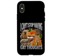 Non riesco a smettere di avere pensieri gay Divertente Capybara Meme Bootleg Custodia per iPhone X/XS
