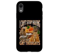 Non riesco a smettere di avere pensieri gay Divertente Capybara Meme Bootleg Custodia per iPhone XR