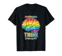 Non riesco nemmeno a pensare dritto LGBTQ Brain Rainbow Gay Pride Maglietta