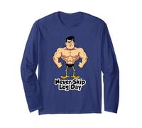 Non Saltare mai Leg Day Funny Bodybuilder Maglia a Manica