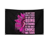 Non sappiamo quanto sia forte il cancro al seno, bandiera a forma di girasole e leopardo, 3x5 piedi, striscione da giardino con 4 fori, decorazione per interni ed esterni.