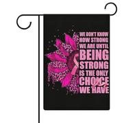 Non sappiamo quanto sia forte il cancro al seno, bandiere da giardino con girasoli e leopardi, bandiere bifacciali per le festività, decorazioni per esterni, 12,6 x 18,5 pollici