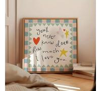 "Non saprai mai, caro, quanto ti amo" - Poster con stampe su tela, stampe artistiche astratte moderne, poster per la decorazione della parete della camera da letto (80x80 cm/tela avvolta)