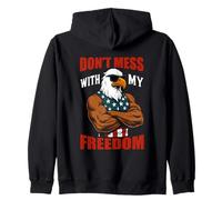 Non scherzare con il mio potere dell'aquila della libertà Felpa con Cappuccio