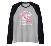 Non scherzare con Il Nonno Si Ottiene Jurasskicked Nonna Maglia con Maniche Raglan