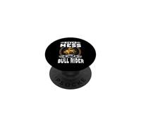 Non scherzare mai con un Bull Rider Bull Riding PopSockets PopGrip Adesivo