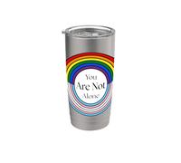 Non sei solo LGBTQ+ Rainbow & Trans Pride Design Bicchiere termico in acciaio inox doppia parete