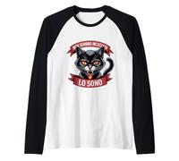 Non Sembro Incazzata, Lo Sono. Gatto Nero Arrabbiato Maglia con Maniche Raglan