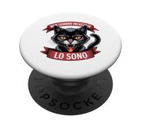 Non Sembro Incazzata, Lo sono. Gatto Nero Arrabbiato PopSockets PopGrip Adesivo