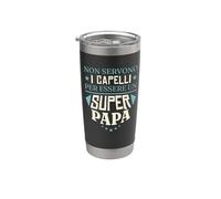 Non Servono I Capelli Per Essere Un Super Papa Regalo Bicchiere termico in acciaio inox doppia parete