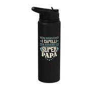 Non Servono I Capelli Per Essere Un Super Papa Regalo Stainless Steel Insulated Water Bottle
