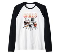 Non Si Possono Avere troppe Griglie BBQ Smoker Pitmaster Charcoal Maglia con Maniche Raglan